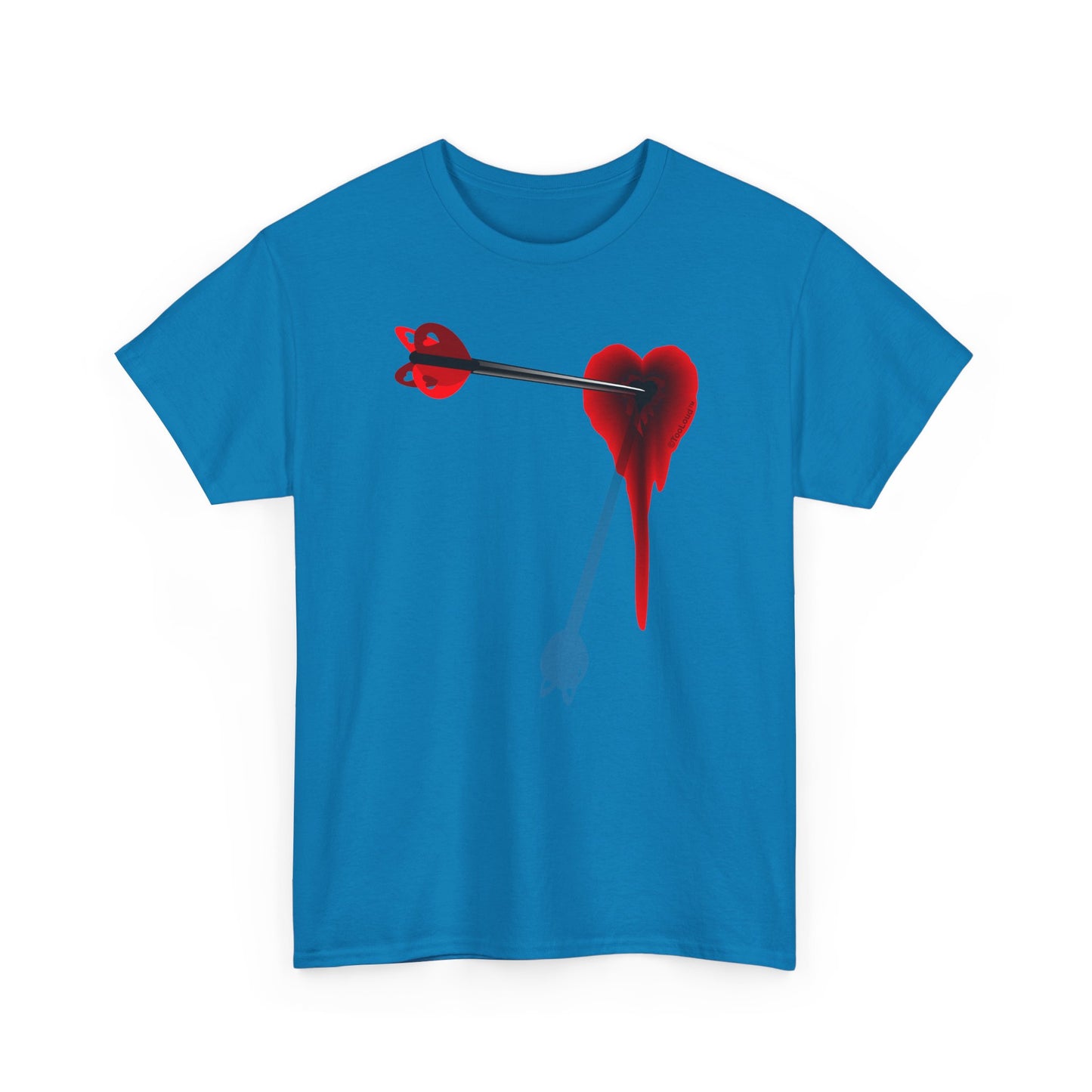Cupid's Arrow – Heart Shot Wound Design Adult Unisex T-Shirt by TOOLOUD