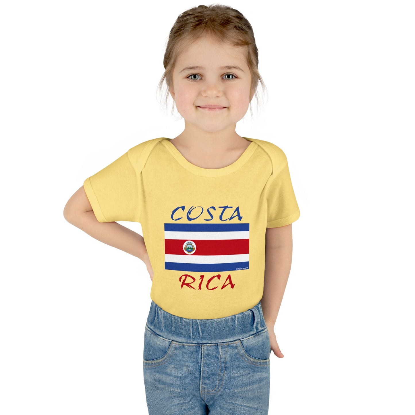 Costa Rica Flag Baby Romper Bodysuit by TOOLOUD