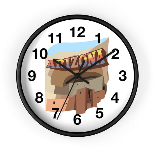 Arizona Montezuma Castle 10" Round Wall Clock with Numbers by TOOLOUD