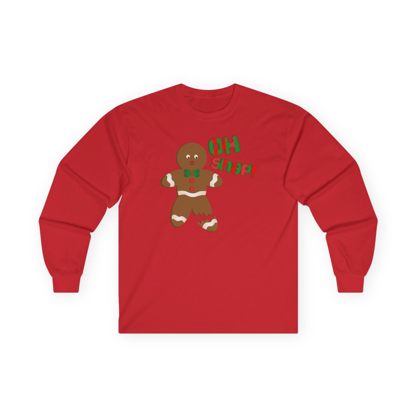 Oh Snap Gingerbread Man Christmas Adult Long Sleeve T-Shirt – by TOOLOUD