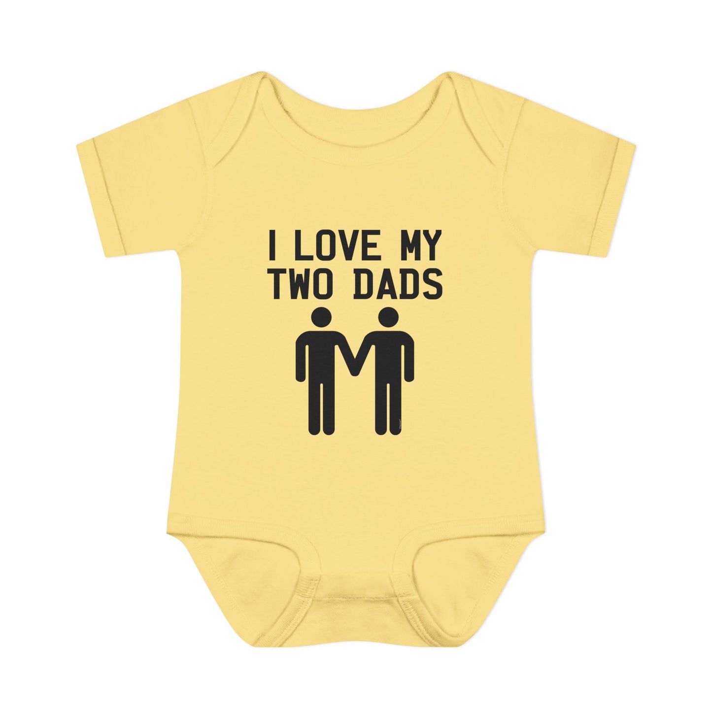 I Love My Two Dads Gay Fathers Baby Bodysuit by TOOLOUD