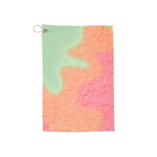 Rainbow Sherbet Print Micro Terry Grommet Golf Towel by TOOLOUD