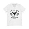 TooLoud Camp Half Blood Cabin 6 Athena Adult Unisex V-Neck T-Shirt