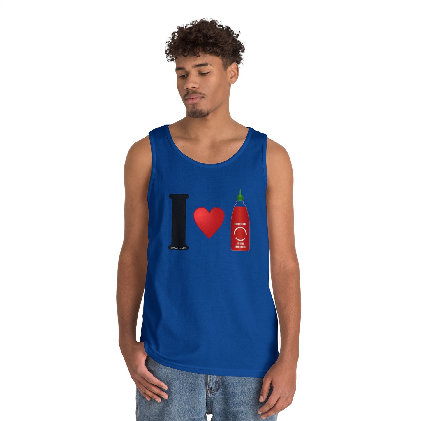 I Heart Sriracha Design Adult Tank Top by TOOLOUD