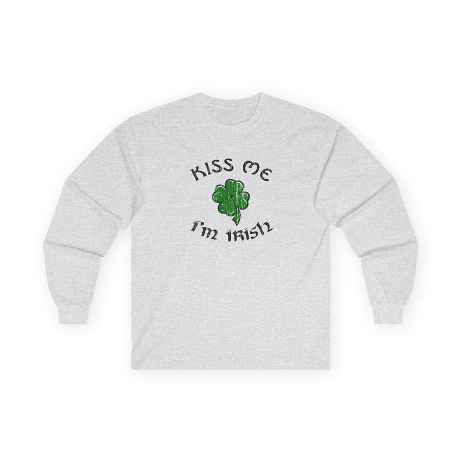 Kiss Me I'm Irish Unisex Long Sleeve Shirt by TOOLOUD