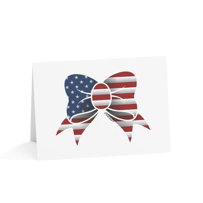 Patriotic Bow Top Fold Blank Greeting Cards by TOOLOUD Packs of (10, 30, and 50pcs)