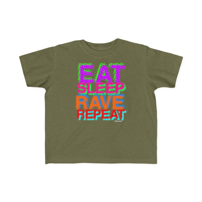 TOOLOUD Eat Sleep Rave Repeat Color Toddler T-Shirt