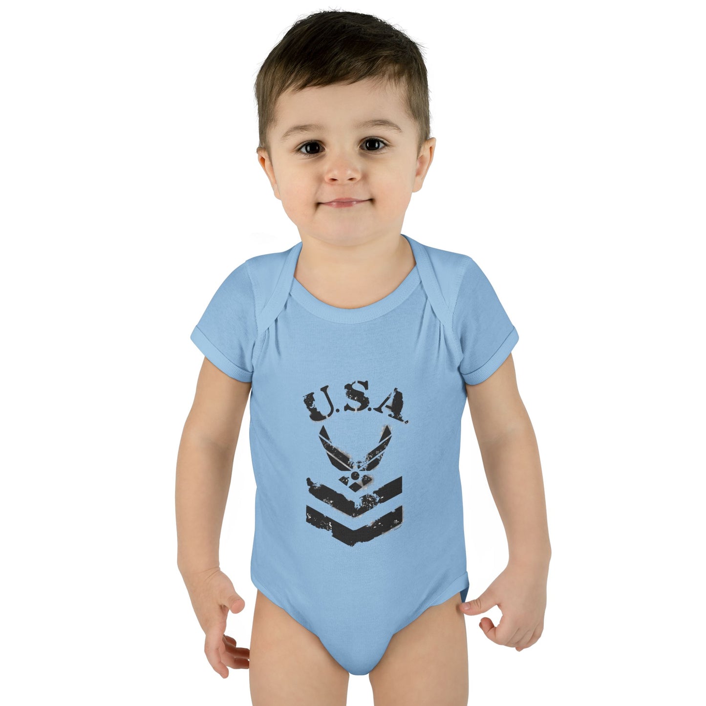 USA Military Air Force Stencil Logo Infant One Piece Bodysuit by TOOLOUD™