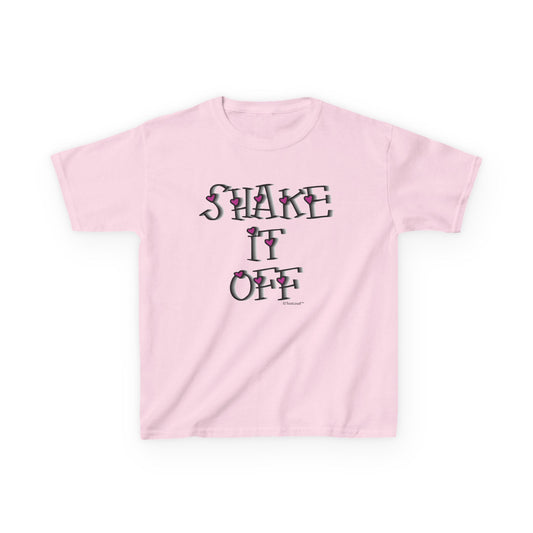Shake It Off Text Cute with Hearts Children's T-Shirt by TOOLOUD