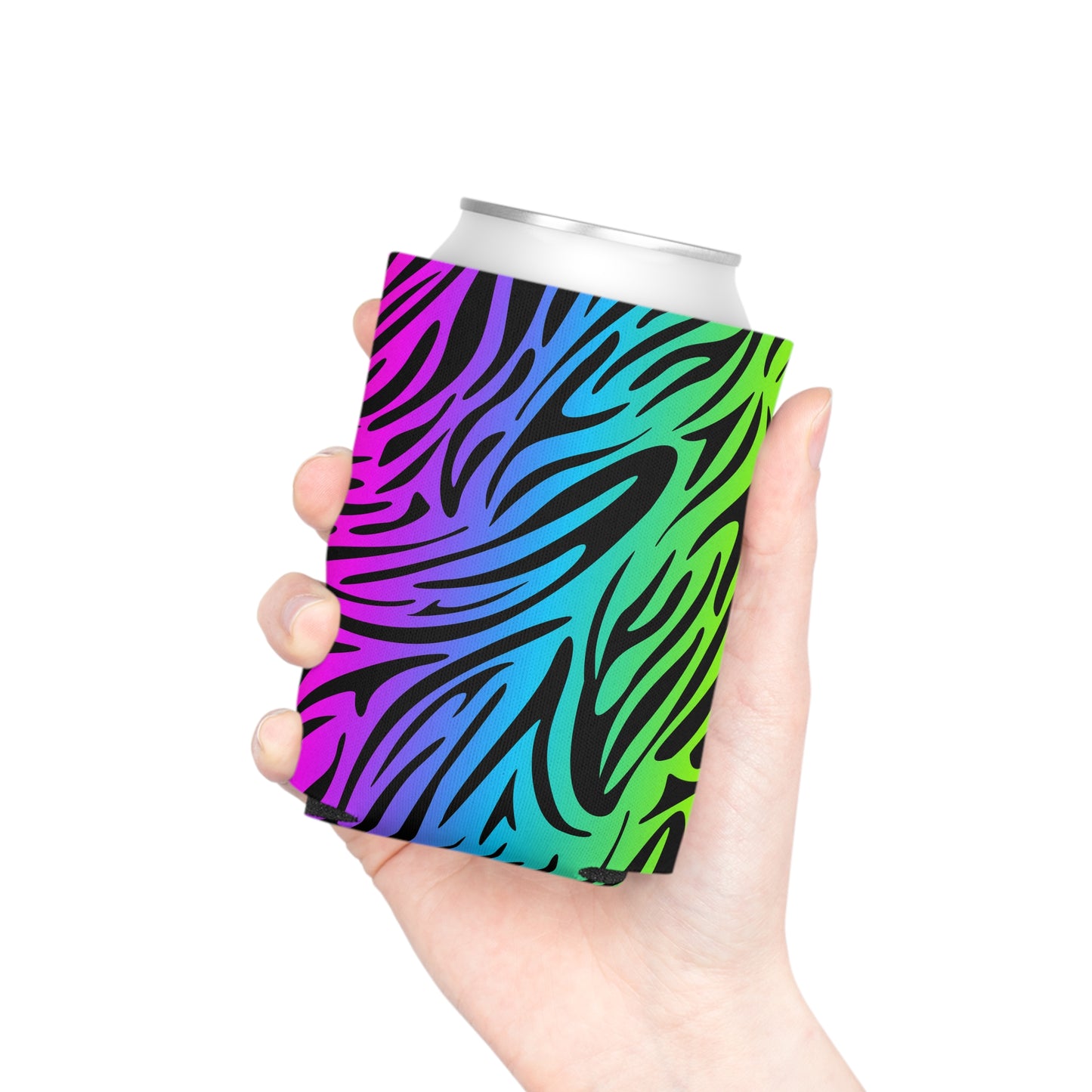 Rainbow Zebra Print Can/Bottle Insulator Coolers – All Over Print by TOOLOUD (Single Piece)