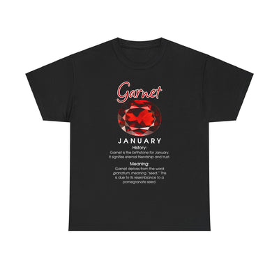 TooLoud Birthstone Garnet Unisex Dark Cotton T-Shirt