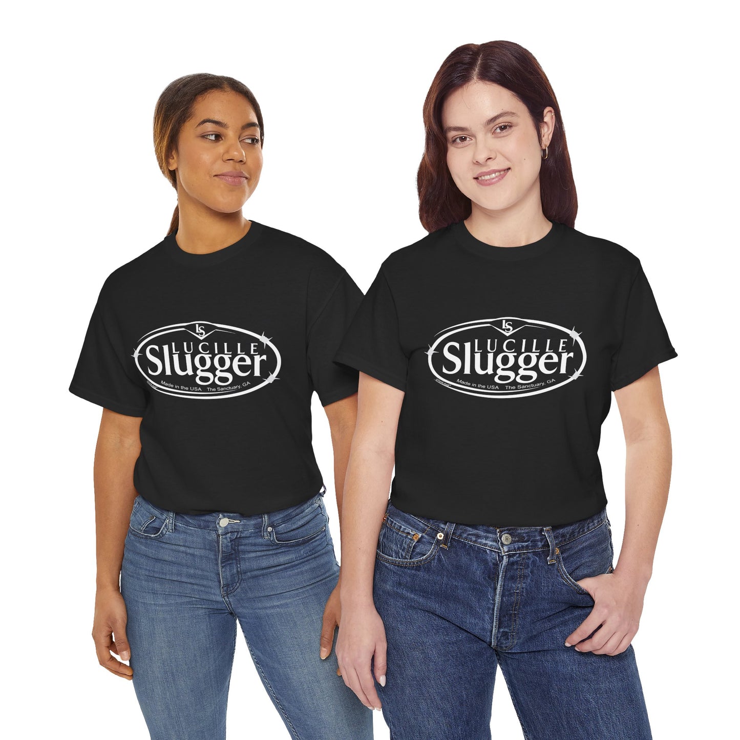 Lucille Slugger Logo Adult Dark T-Shirt by TOOLOUD