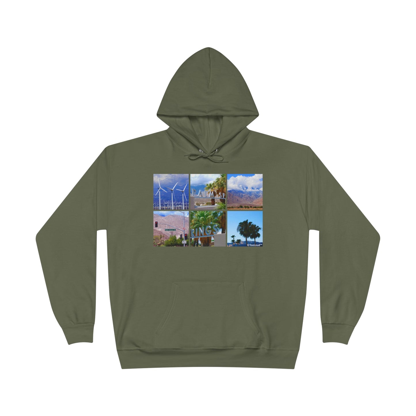 Palm Springs Square Collage Adult Hoodie Sweatshirt by TOOLOUD