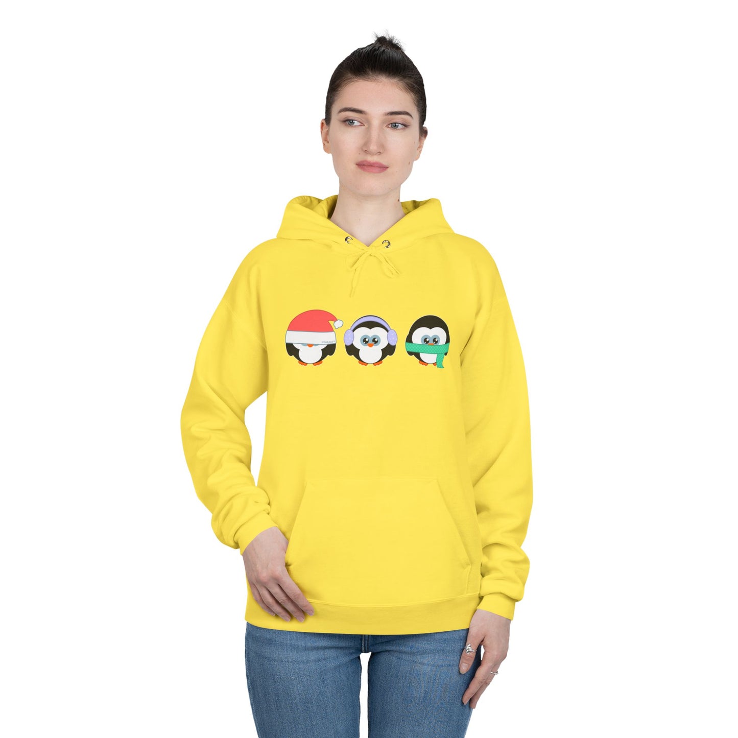 Christmas Penguins See No Evil Hear No Evil Speak No Evil Pullover Hoodie Sweatshirt by TOOLOUD