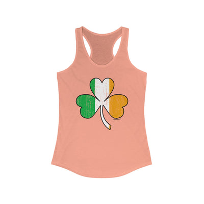 Irish Flag - Shamrock Distressed Women's Racerback Tank Top by TOOLOUD