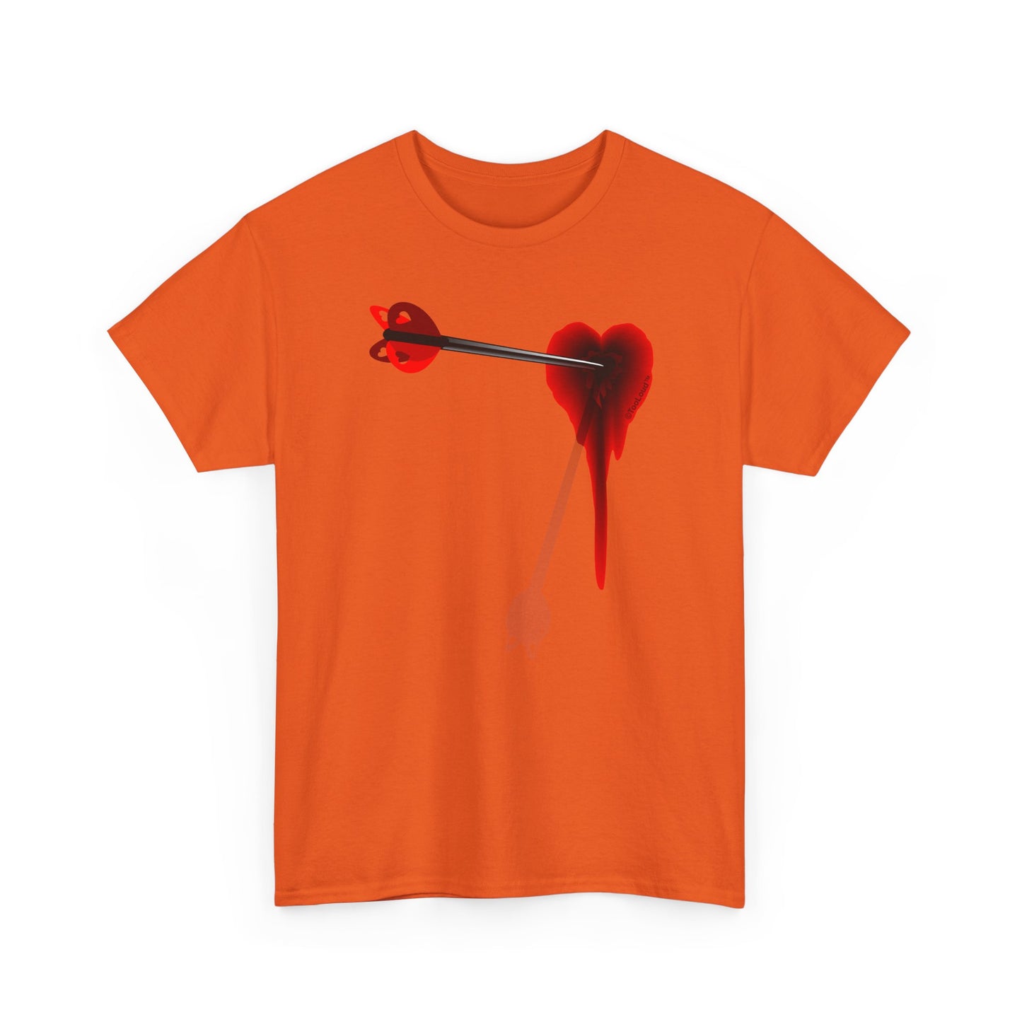 Cupid's Arrow – Heart Shot Wound Design Adult Unisex T-Shirt by TOOLOUD