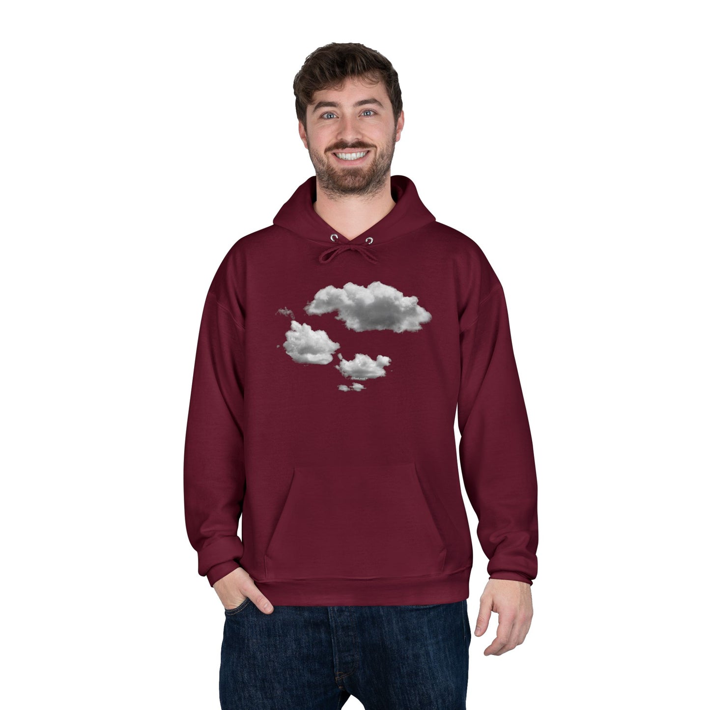 Inverted Puffy Clouds Dark Hoodie Sweatshirt by TOOLOUD