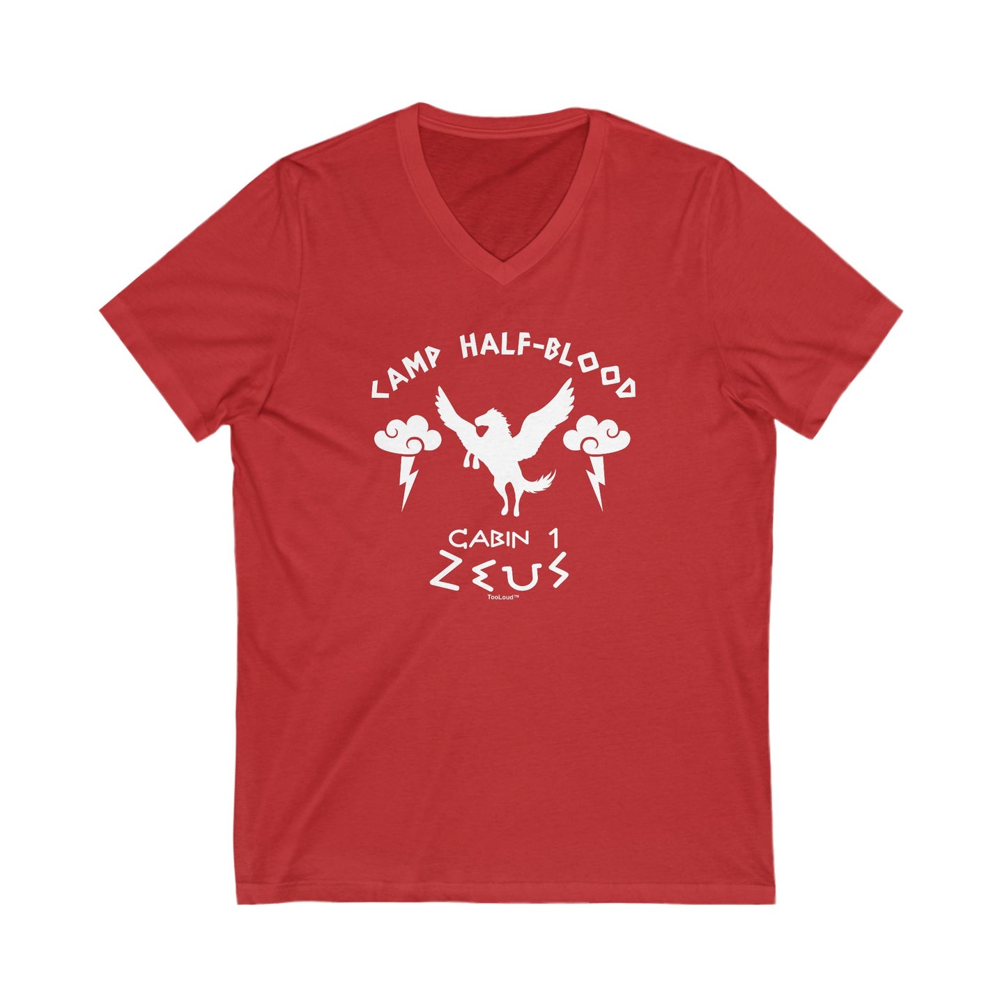 Camp Half Blood Cabin 1 Zeus Adult Dark V-Neck T-Shirt by TOOLOUD