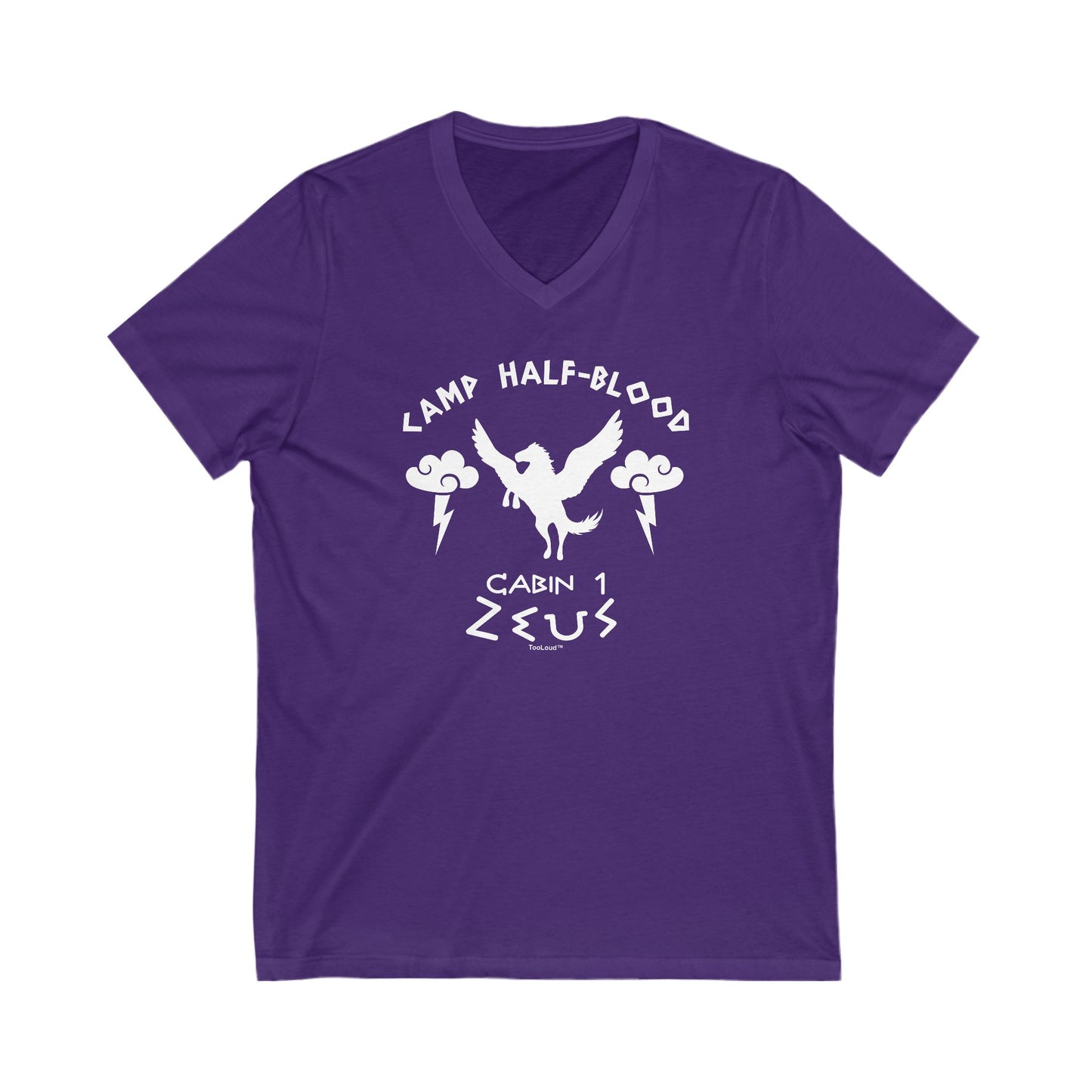 Camp Half Blood Cabin 1 Zeus Adult Dark V-Neck T-Shirt by TOOLOUD
