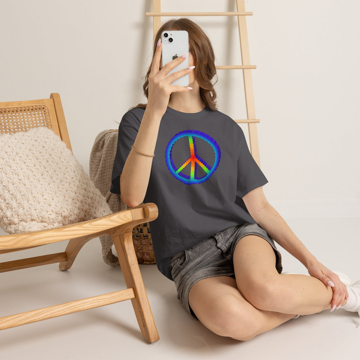 Rainbow Peace Adult Dark T-Shirt by TOOLOUD