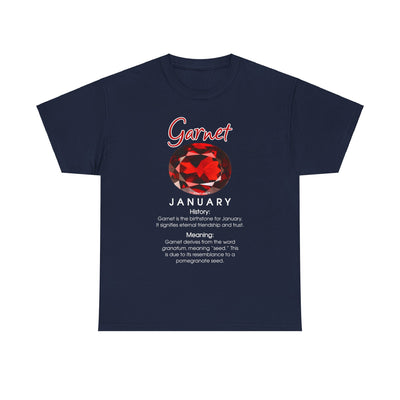 TooLoud Birthstone Garnet Unisex Dark Cotton T-Shirt