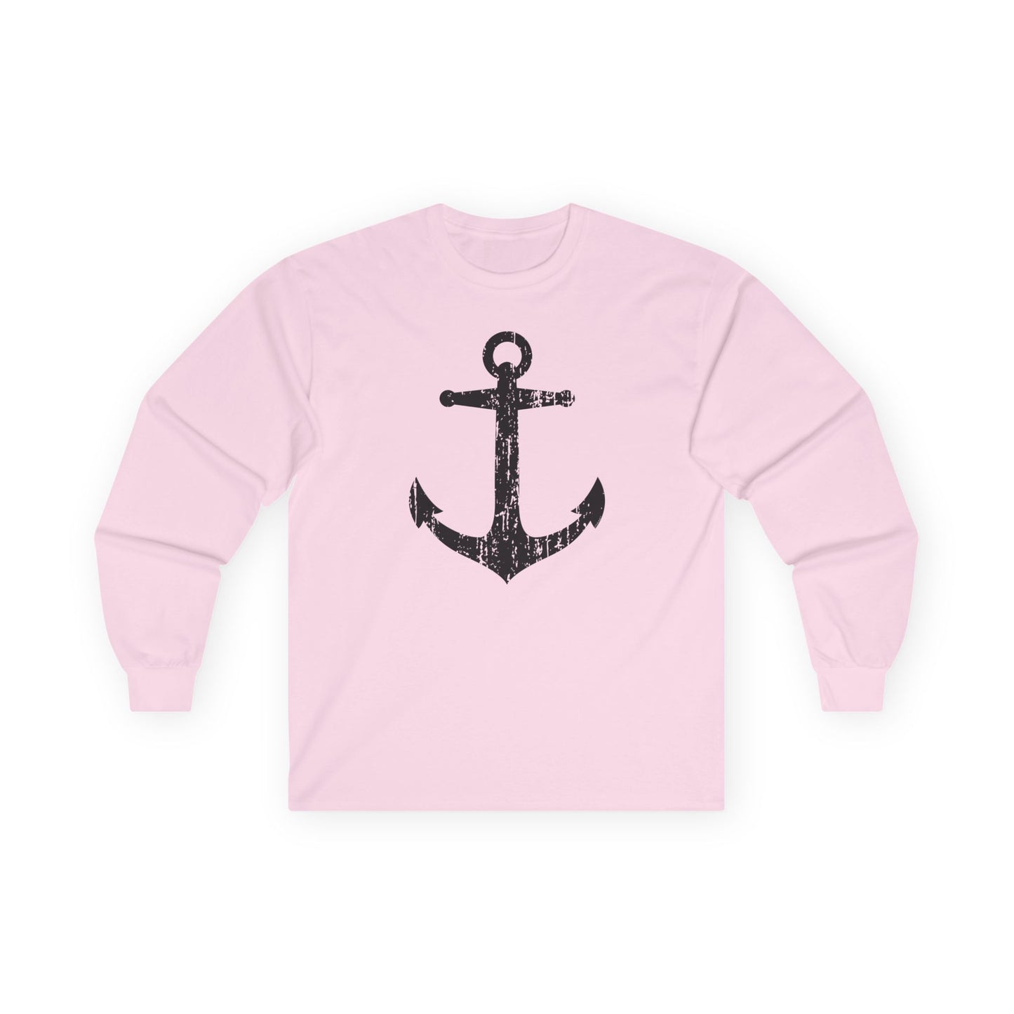 Distressed Nautical Sailor Anchor Adult Long Sleeve Shirt by TOOLOUD