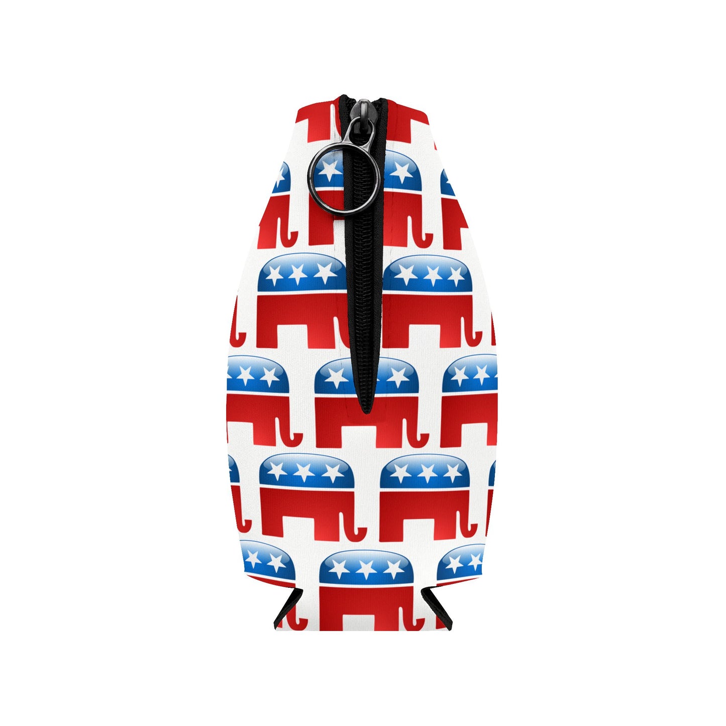 Republican Symbol All Over Collapsible Neoprene Bottle Insulator AOP - Zip-Up Bottle Cooler Sleeve