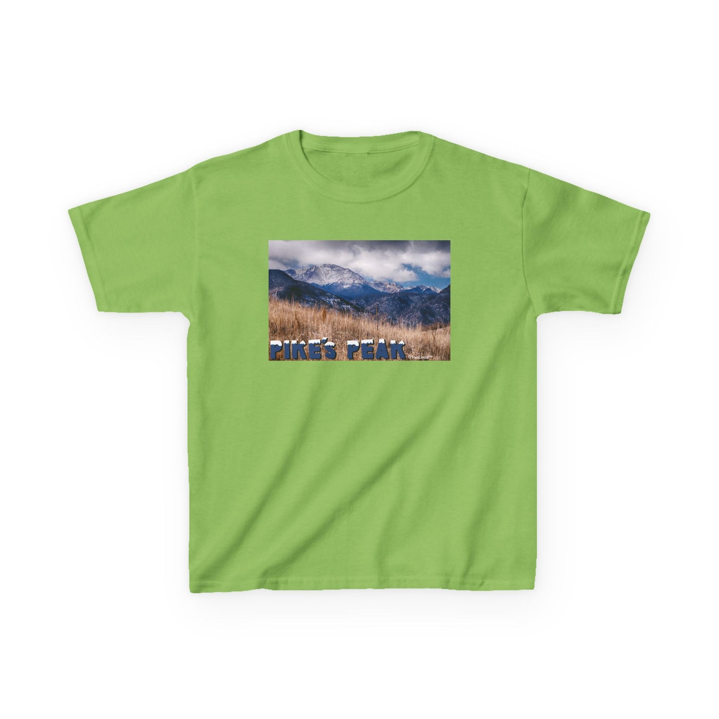 Pikes Peak CO Mountains Text Children’s T-Shirt by TOOLOUD™