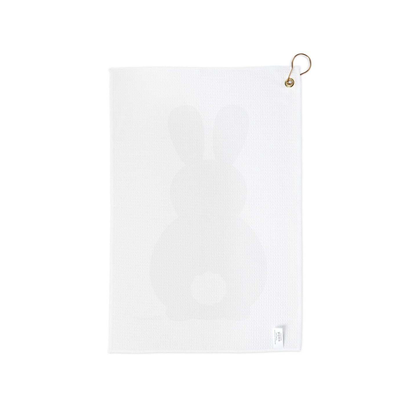 Cute Bunny Silhouette with Tail Micro Terry Gromet Golf Towel