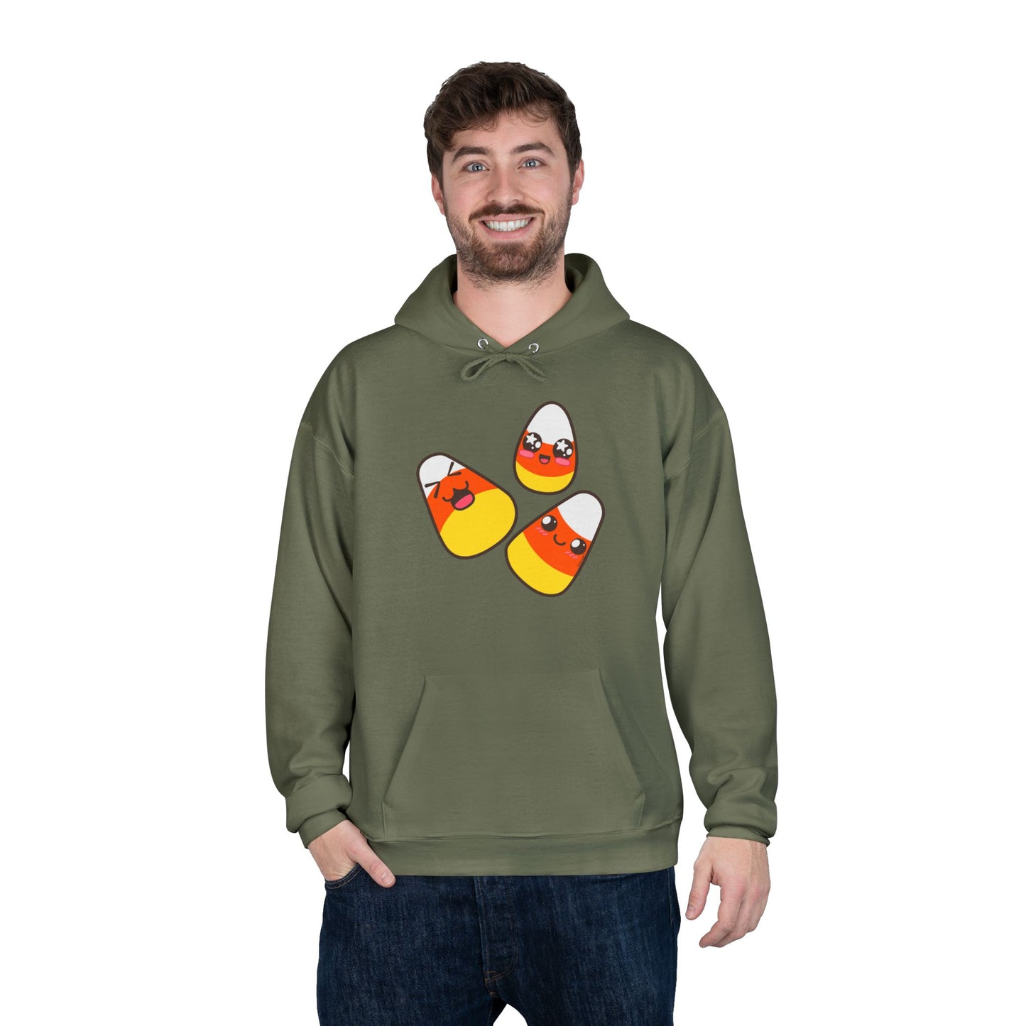 Cute Candy Corn Family Halloween Adult Hoodie Sweatshirt by TOOLOUD
