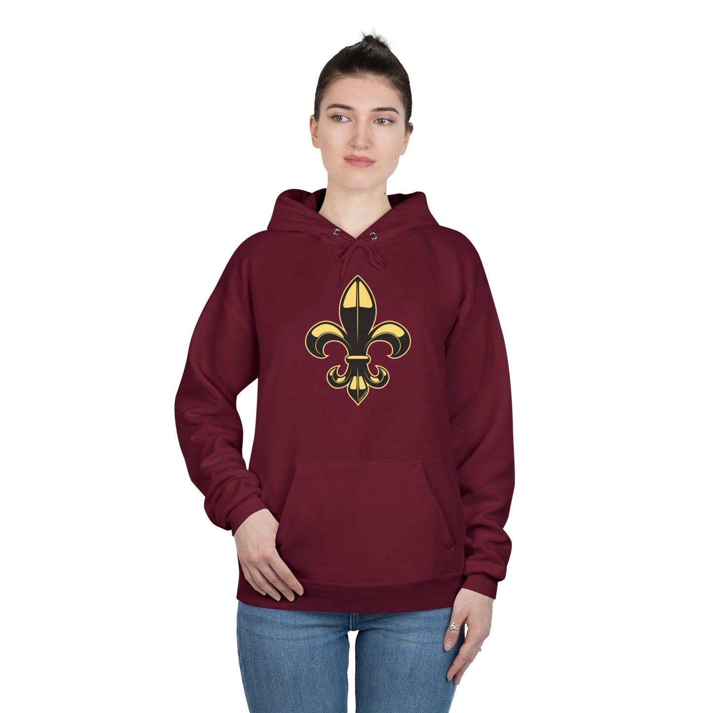 Golden Fleur de Lis Dark Hoodie Sweatshirt by TOOLOUD