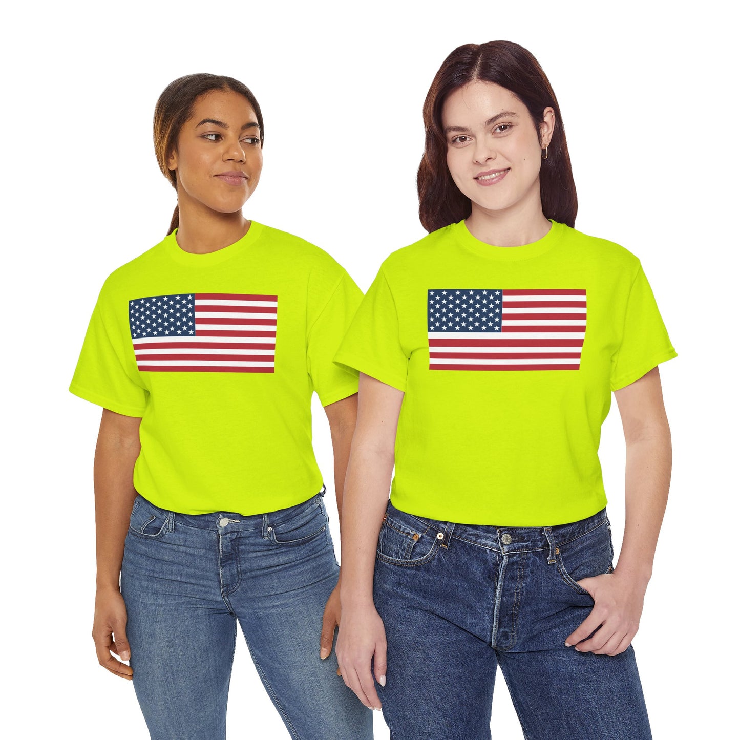 Patriotic American Flag Adult Cotton T-Shirt by TOOLOUD