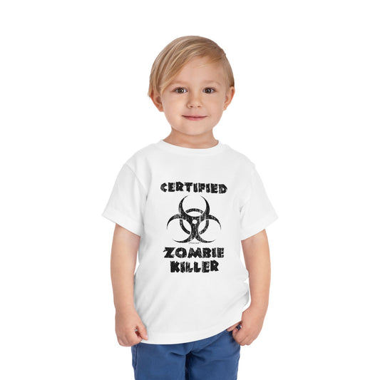 Certified Zombie Killer - Biohazard Toddler T-Shirt by TOOLOUD
