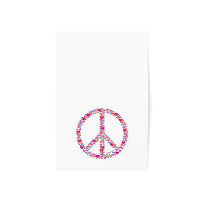 TOOLOUD Peace Sign Hearts Top Fold Blank Greeting Cards – Packs of 1, 10, 30, or 50