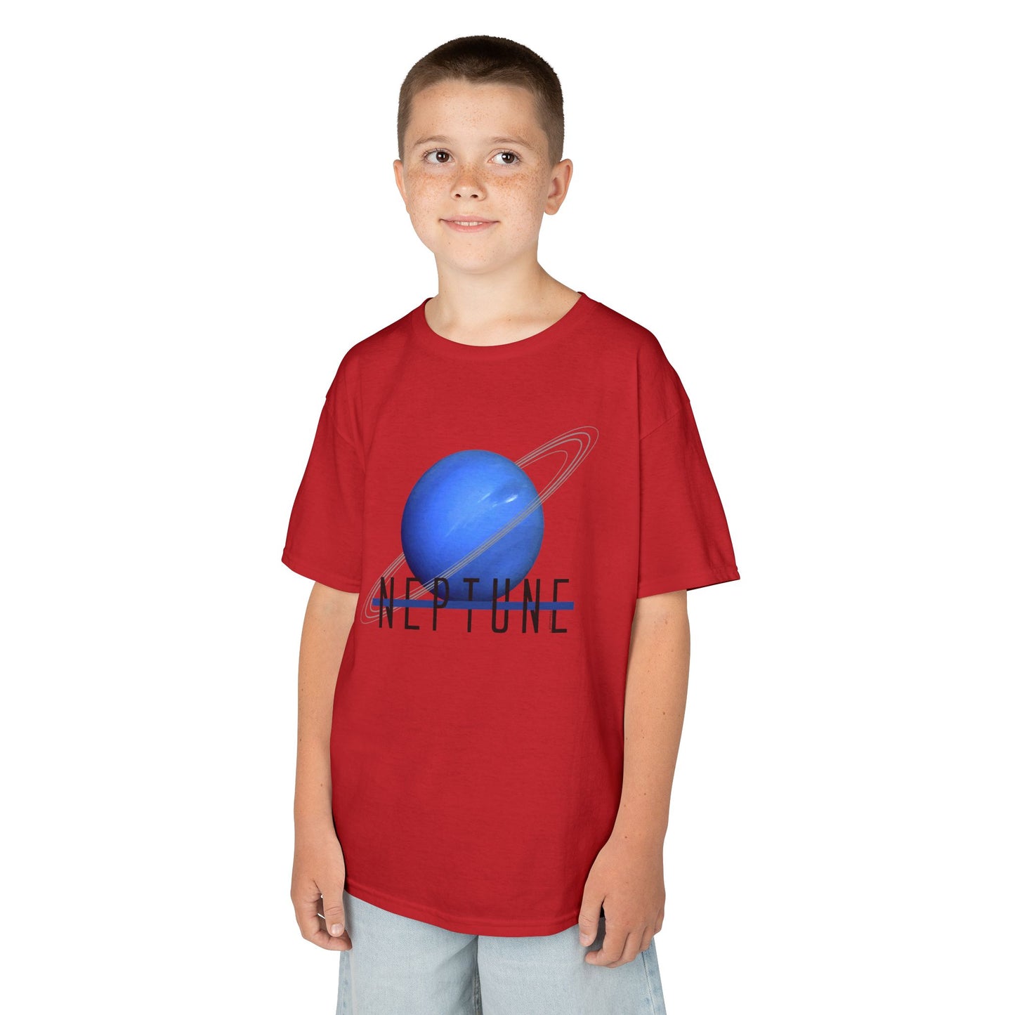 Planet Neptune Text Children's T-Shirt by TOOLOUD