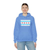 TOOLOUD Distressed Chicago Flag Design Unisex Hoodie Sweatshirt