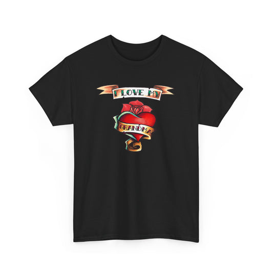 Heart Tattoo I Love My Grandma Adult T-Shirt by TOOLOUD