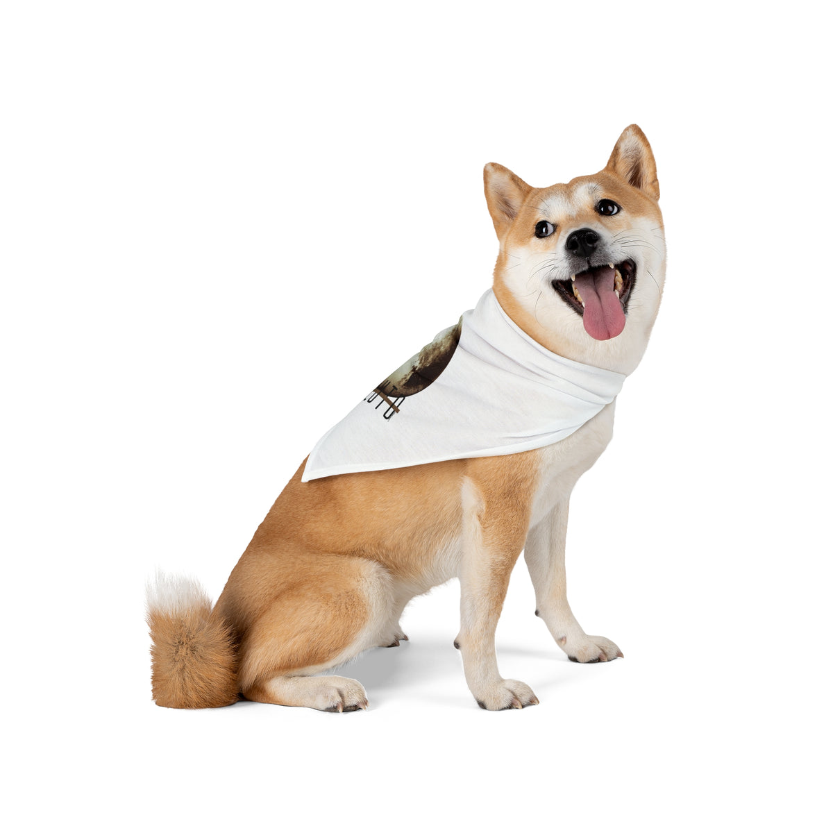Planet Pluto Text Printed White Dog/Pet Bandana 26" or 20" by TOOLOUD