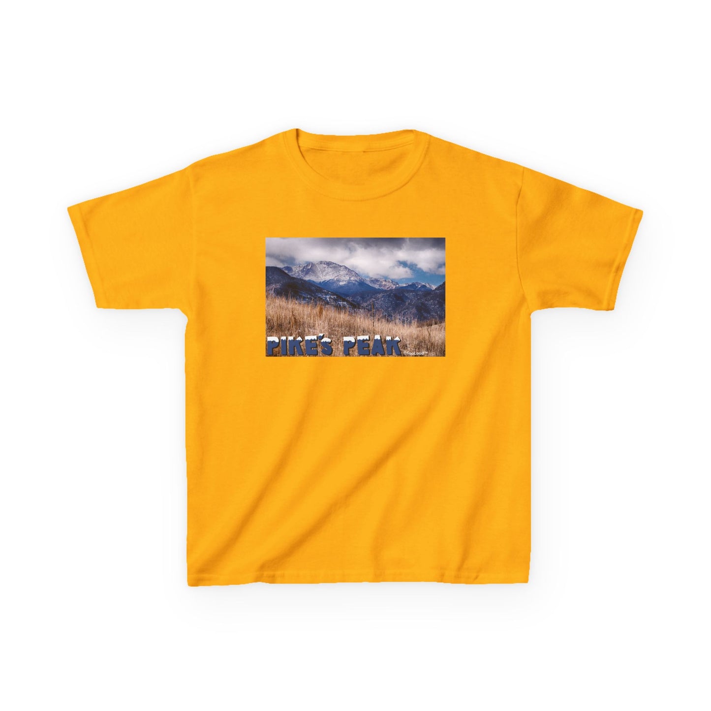 Pikes Peak CO Mountains Text Children’s T-Shirt by TOOLOUD™