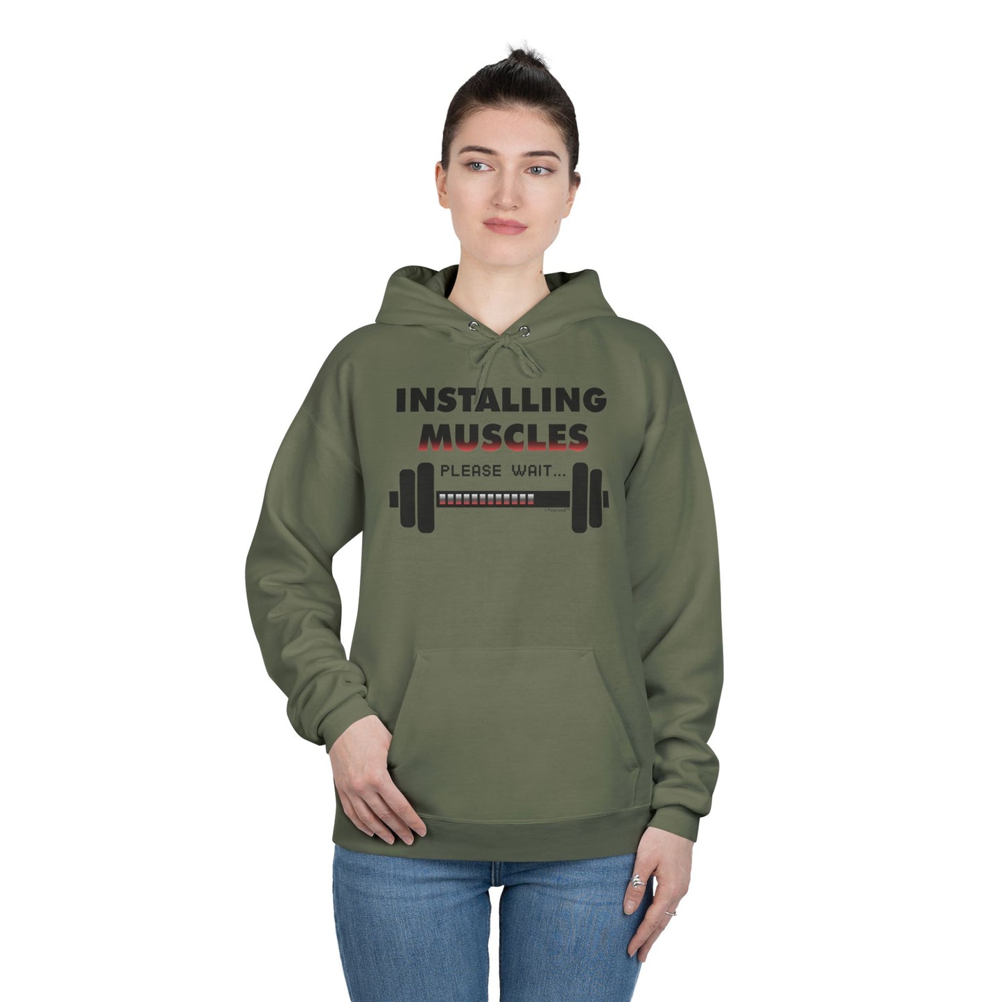 Installing Muscles Hoodie Sweatshirt Hooded Pullover by TOOLOUD