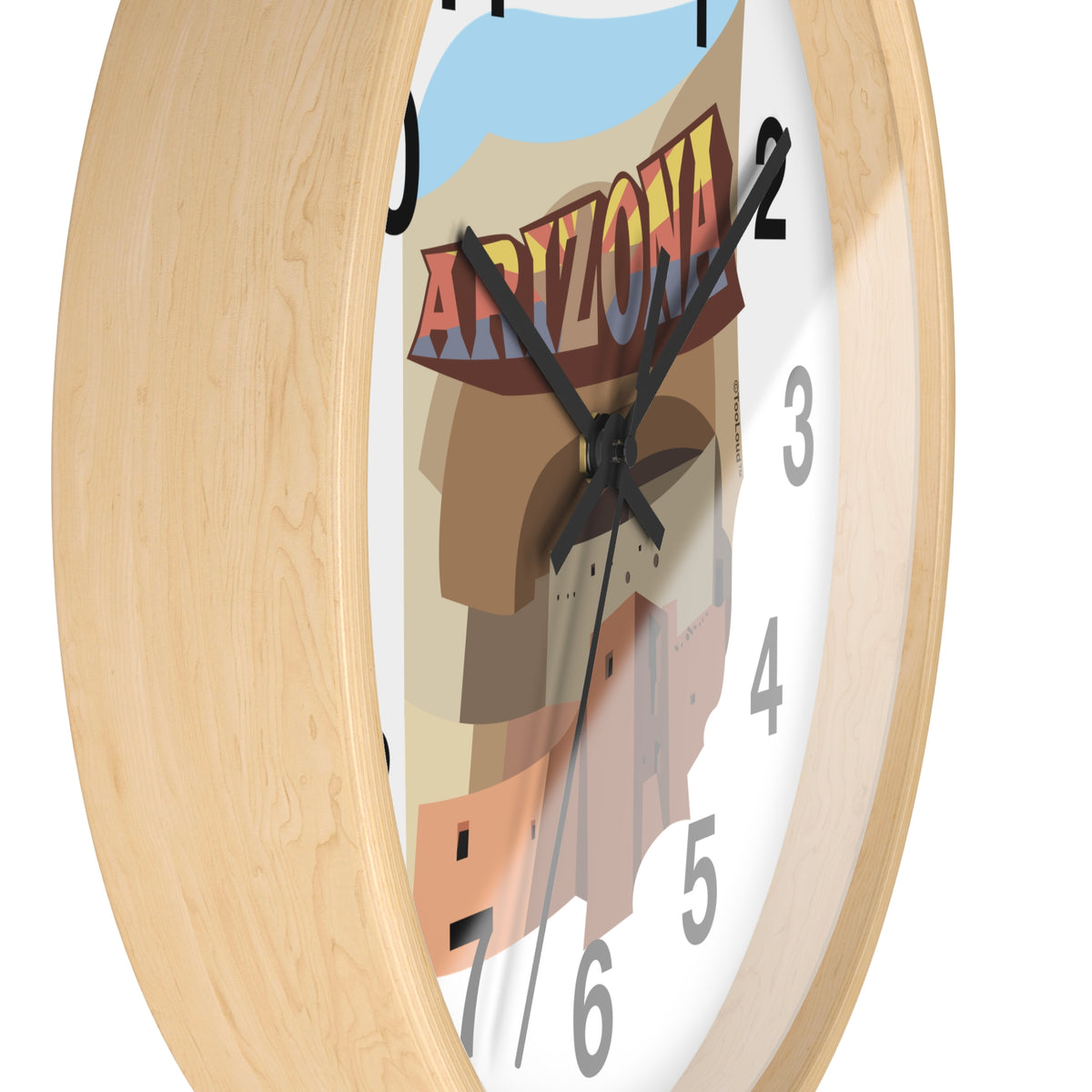 Arizona Montezuma Castle 10" Round Wall Clock with Numbers by TOOLOUD