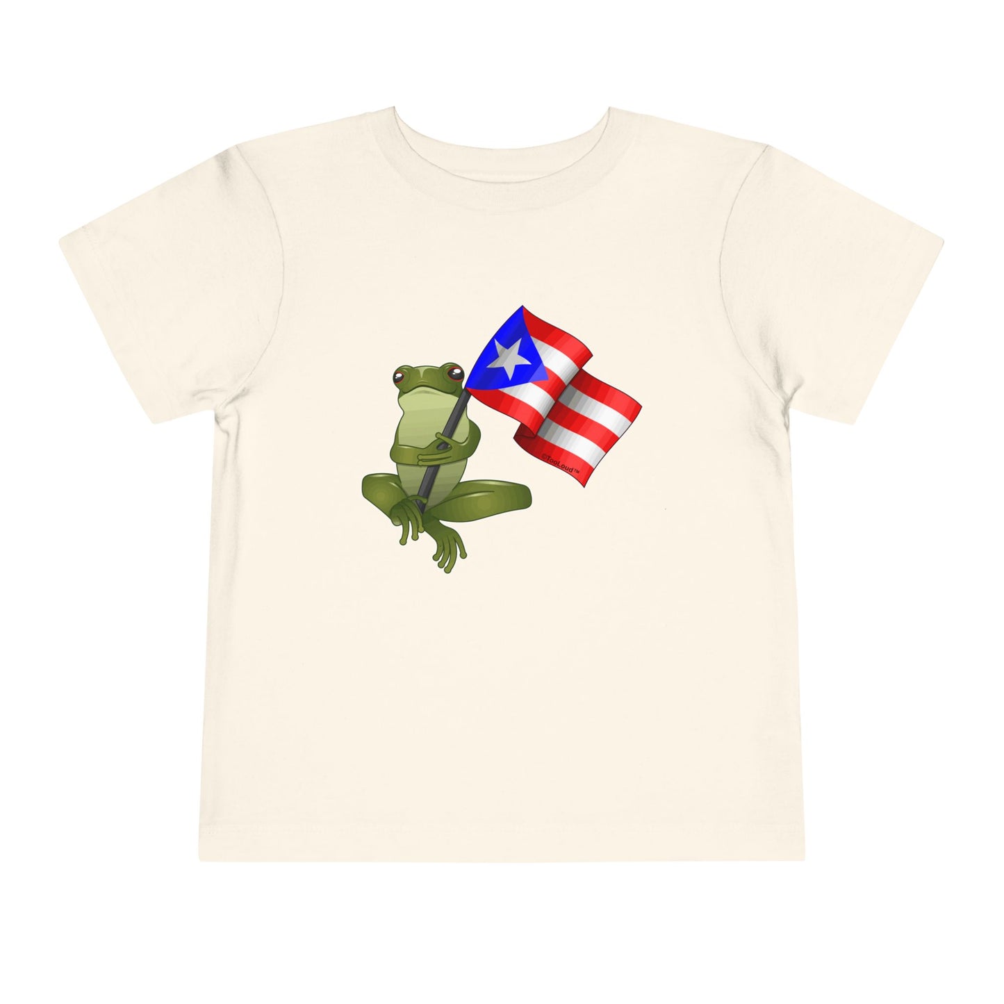 Coquí Holding Flag Toddler T-Shirt by TOOLOUD
