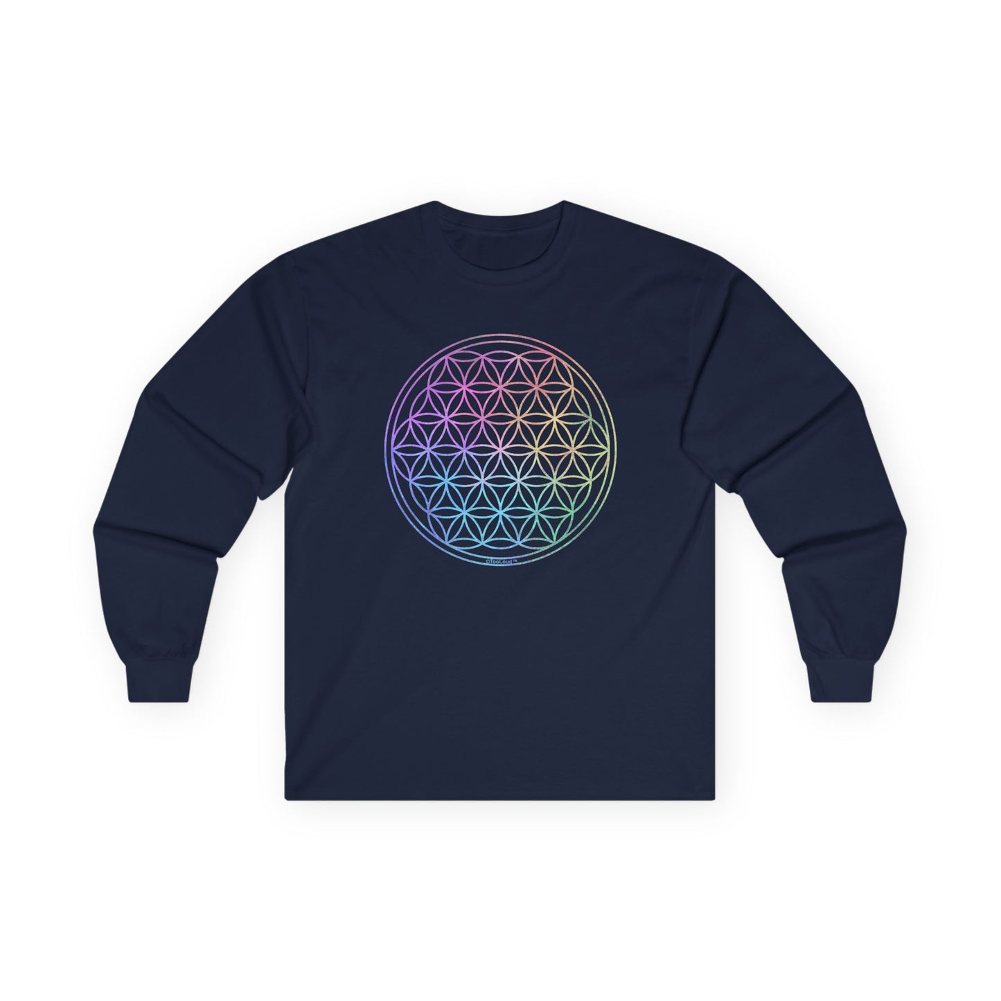 Flower of Life Circle Adult Long Sleeve T-Shirt by TOOLOUD