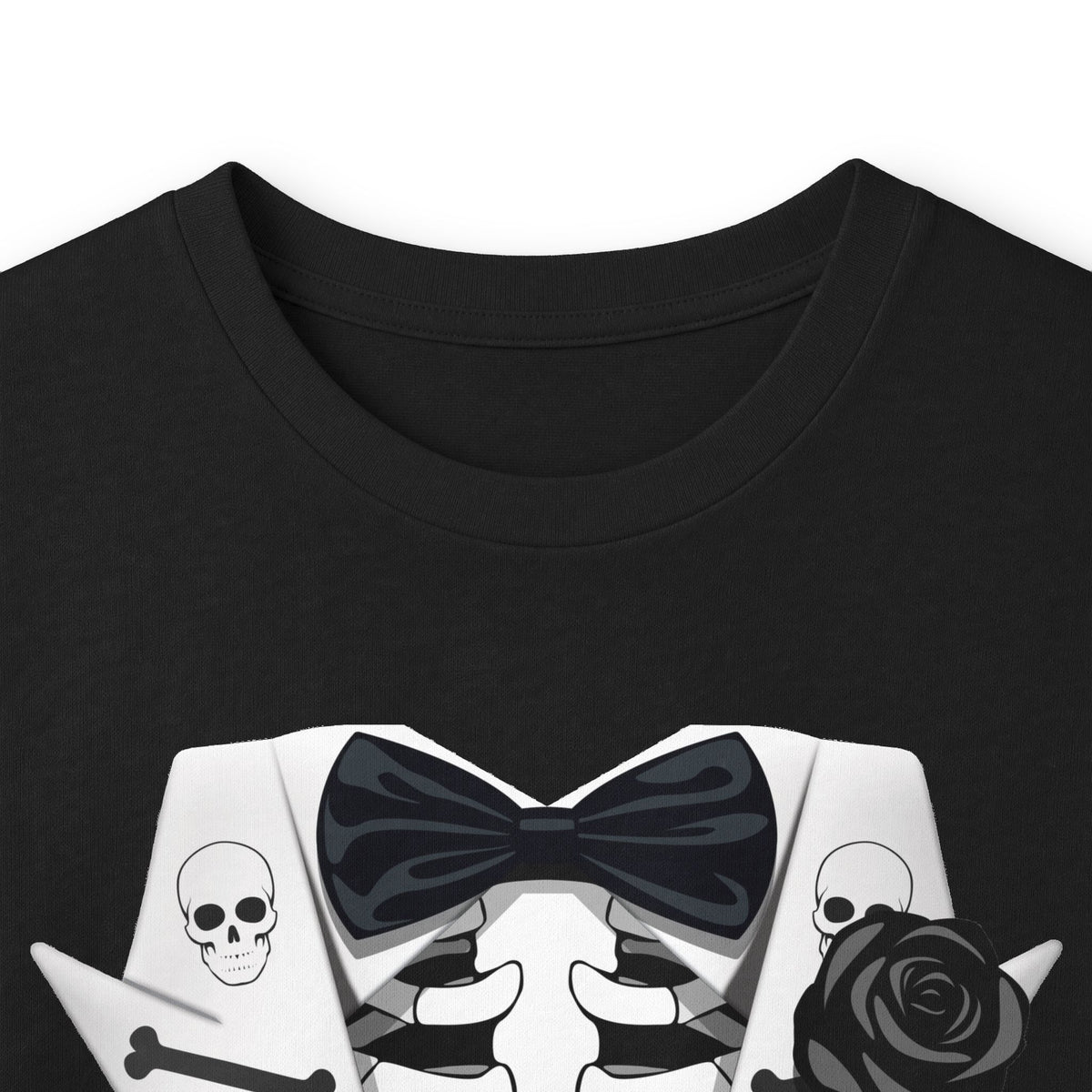 Skeleton Tuxedo Halloween Adult Long Sleeve Dark T-Shirt by TOOLOUD