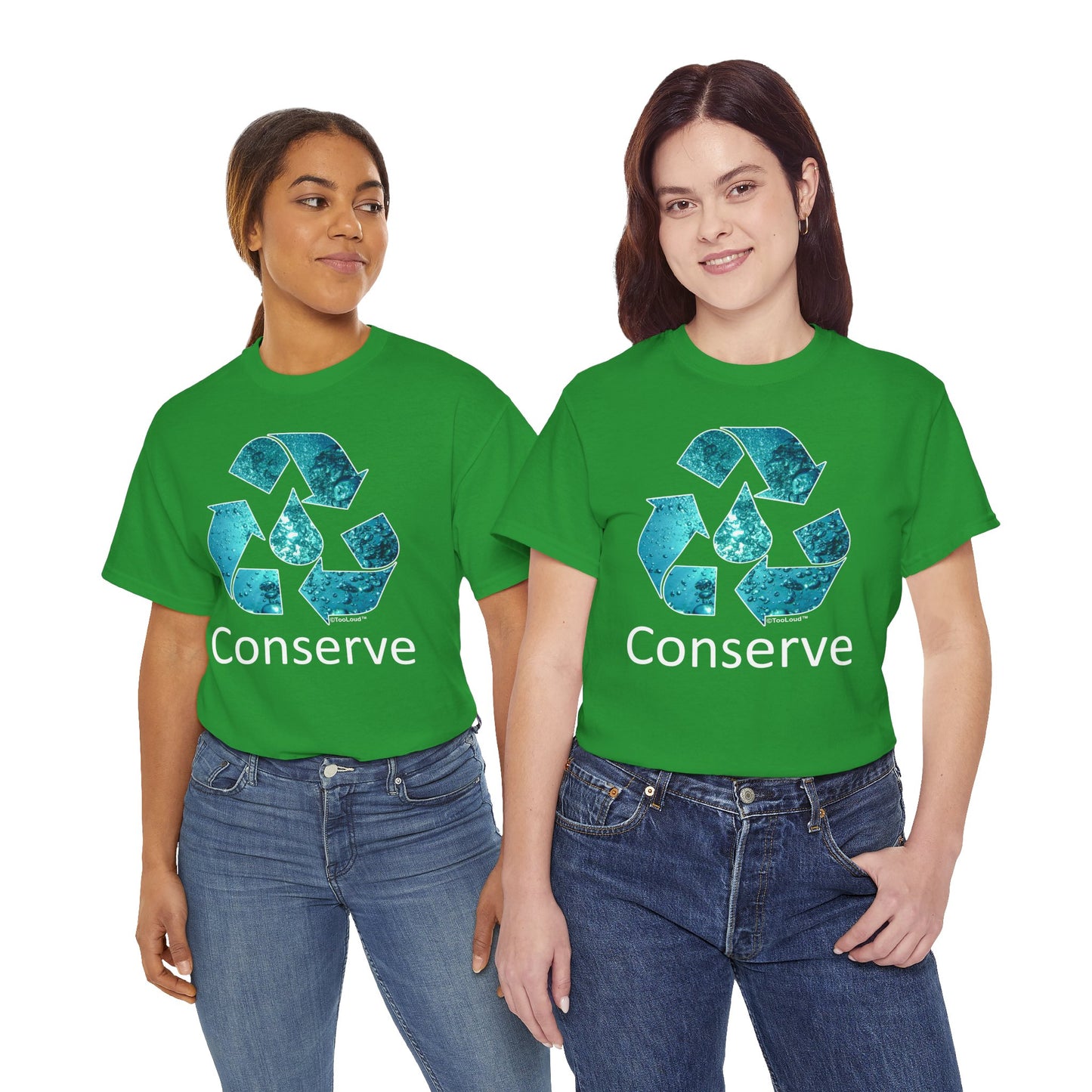 Water Conservation Text Adult Dark T-Shirt by TOOLOUD