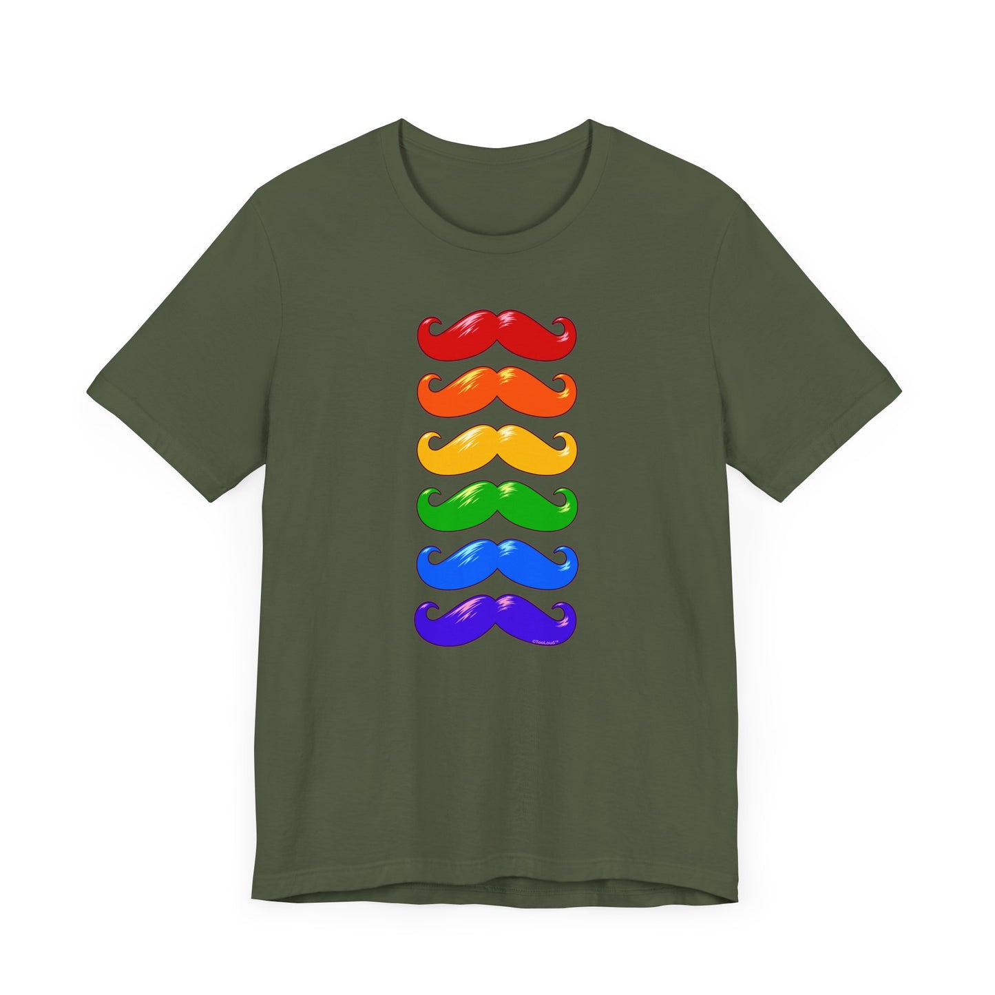 Colorful Rainbow Mustaches Adult Dark T-Shirt by TOOLOUD