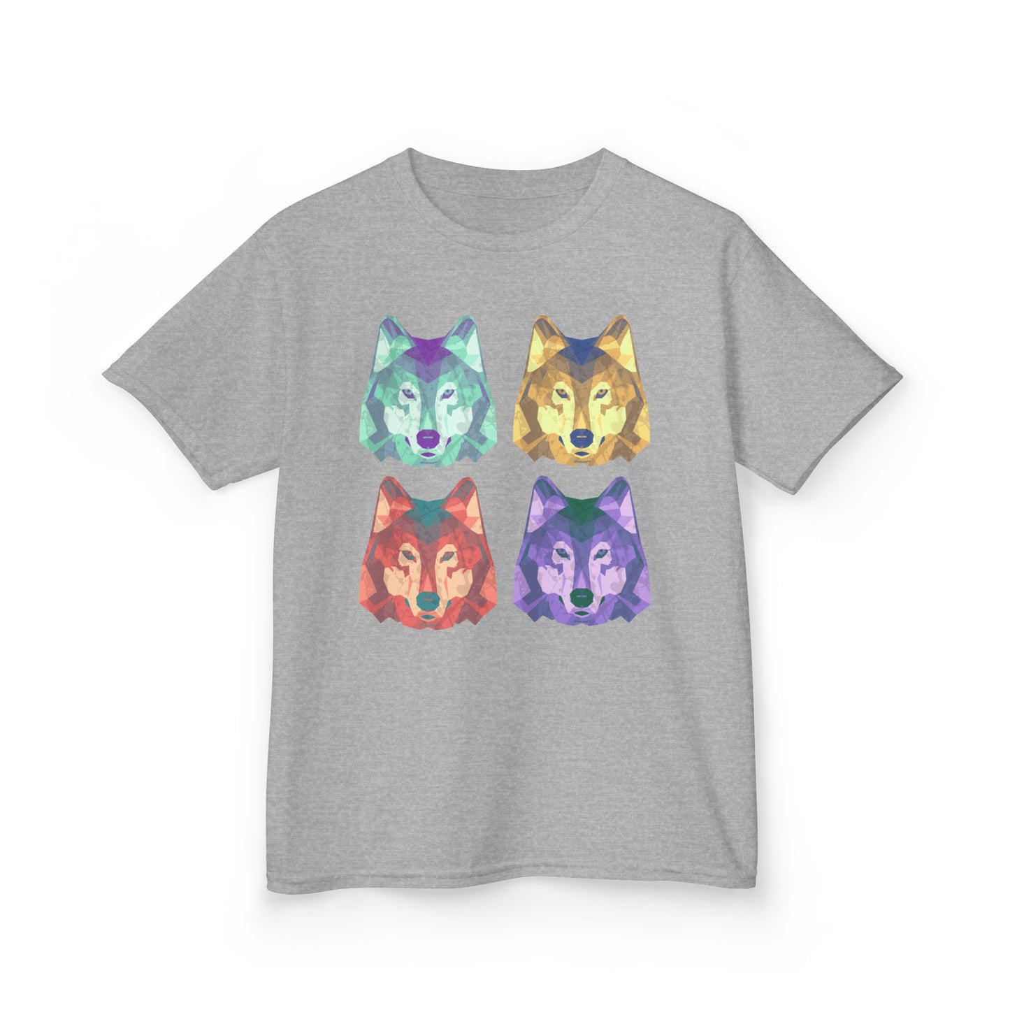 Geometric Wolf Head Pop Art Children’s T-Shirt by TOOLOUD