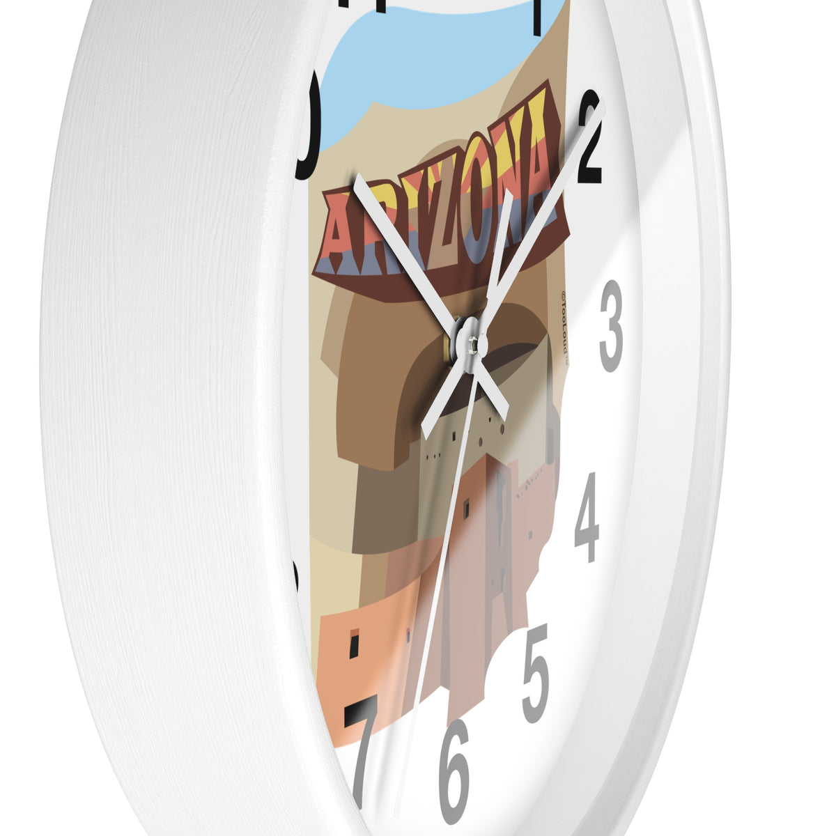 Arizona Montezuma Castle 10" Round Wall Clock with Numbers by TOOLOUD