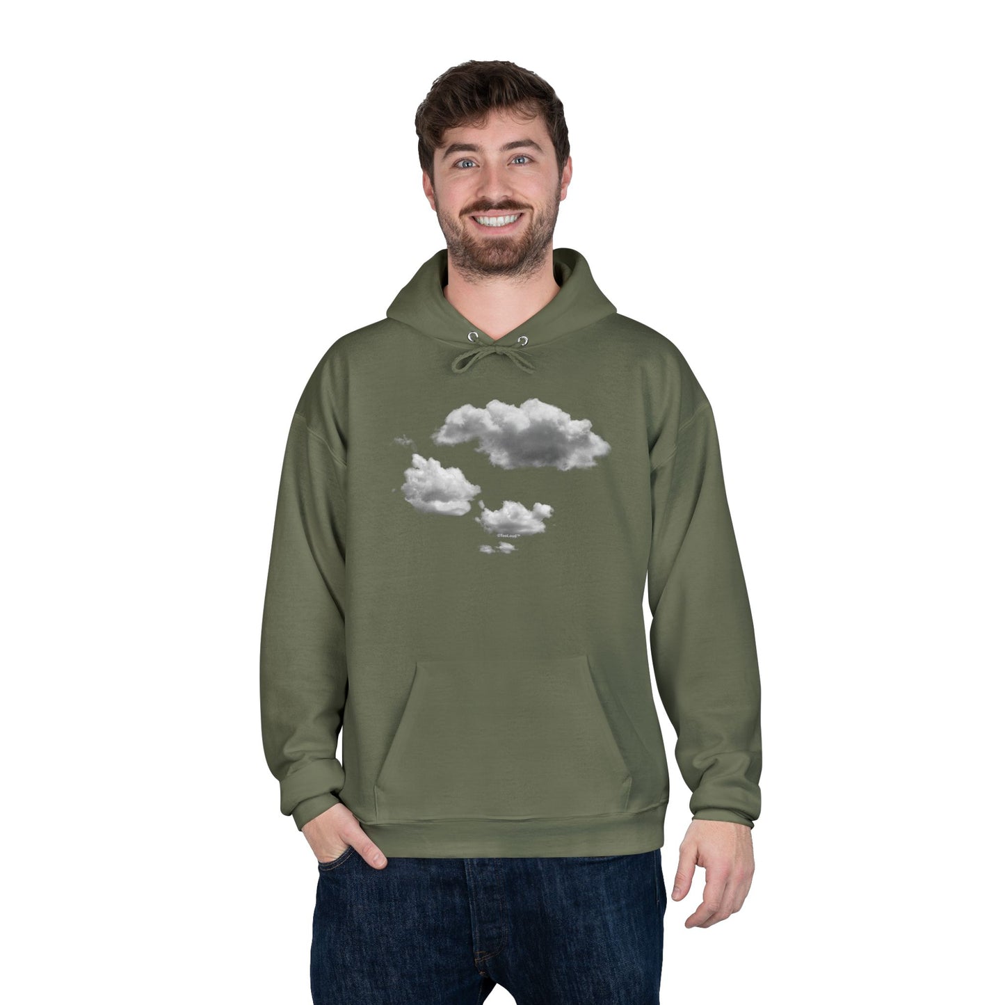 Inverted Puffy Clouds Dark Hoodie Sweatshirt by TOOLOUD