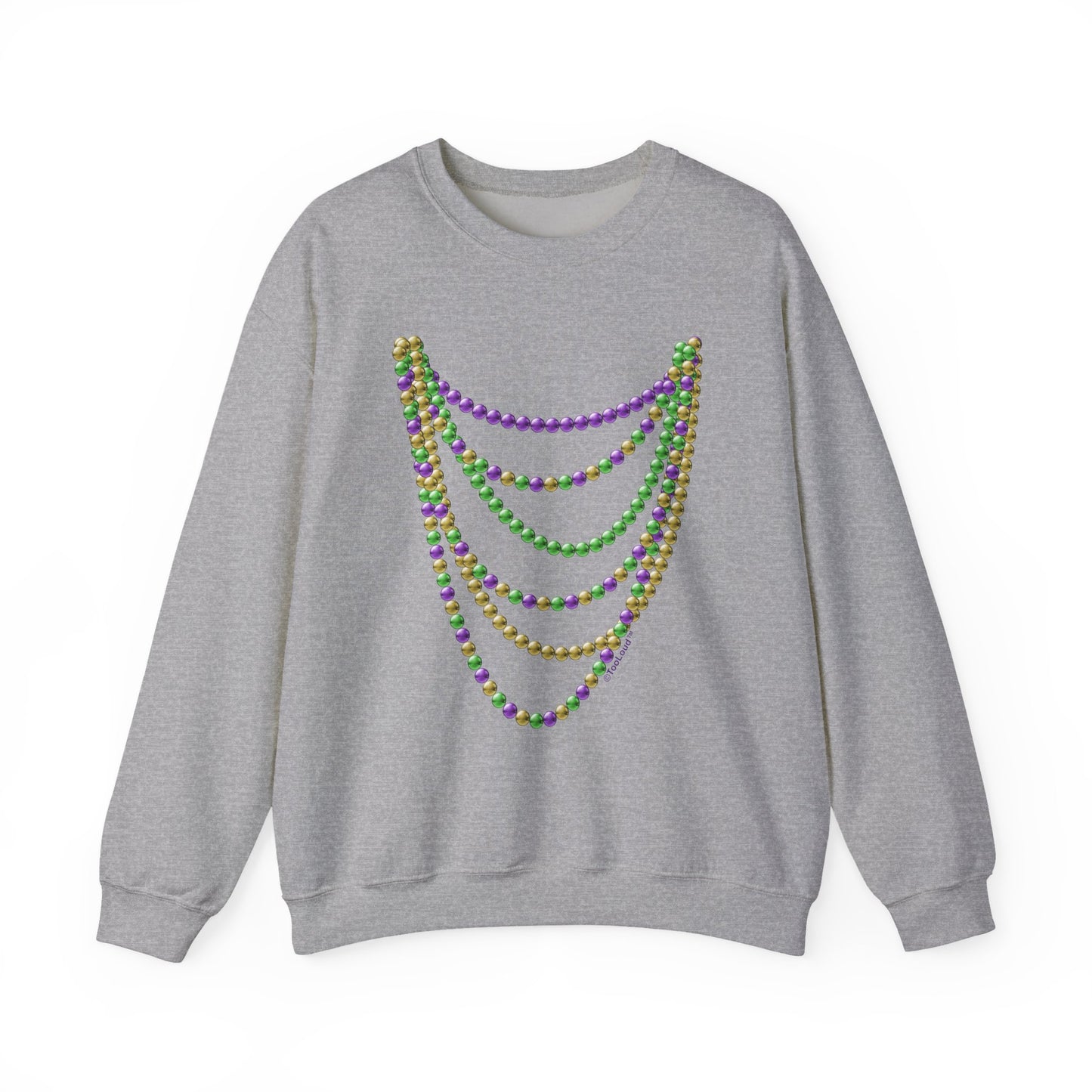 Mardi Gras Beads Necklaces Adult Crewneck Sweatshirt by TOOLOUD